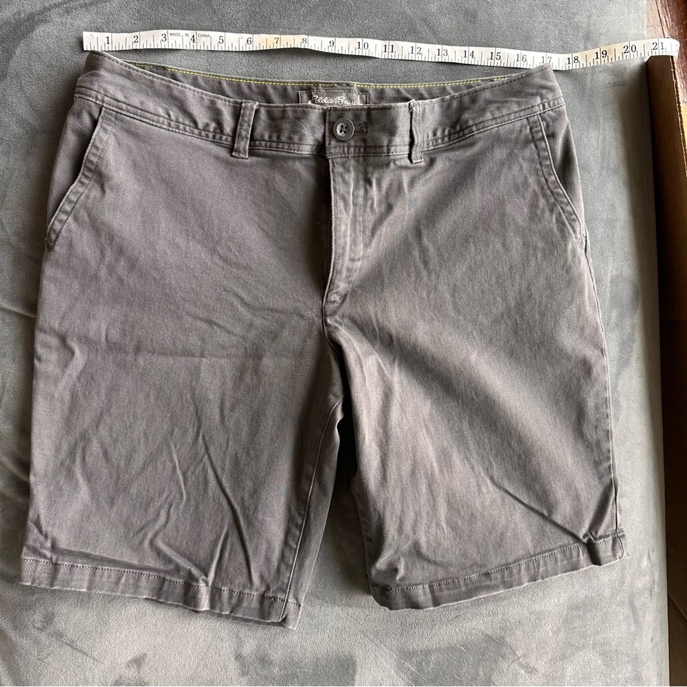 Eddie Bauer Gray Flat Front Casual Shorts